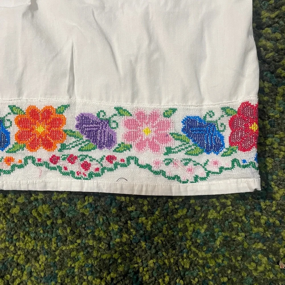 Vintage Handmade Embroidered Sack Dress Floral - Women’s Size Medium - Picture 7 of 9